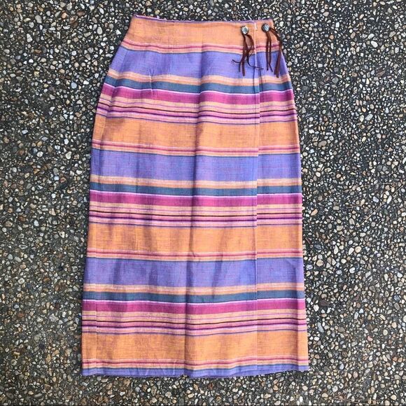 Vintage Neiman Marcus Southwest wrap concho skirt - Picture 1 of 5